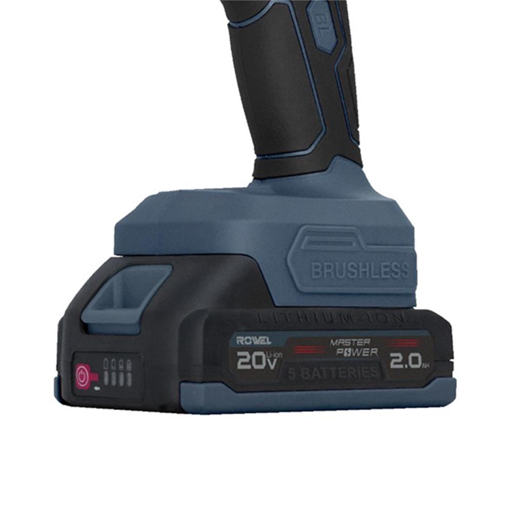 สว่านกระแทกไร้สาย (พร้อมแบตเตอรี่) ROWEL RW-PT-DBDC500 20 โวลต์