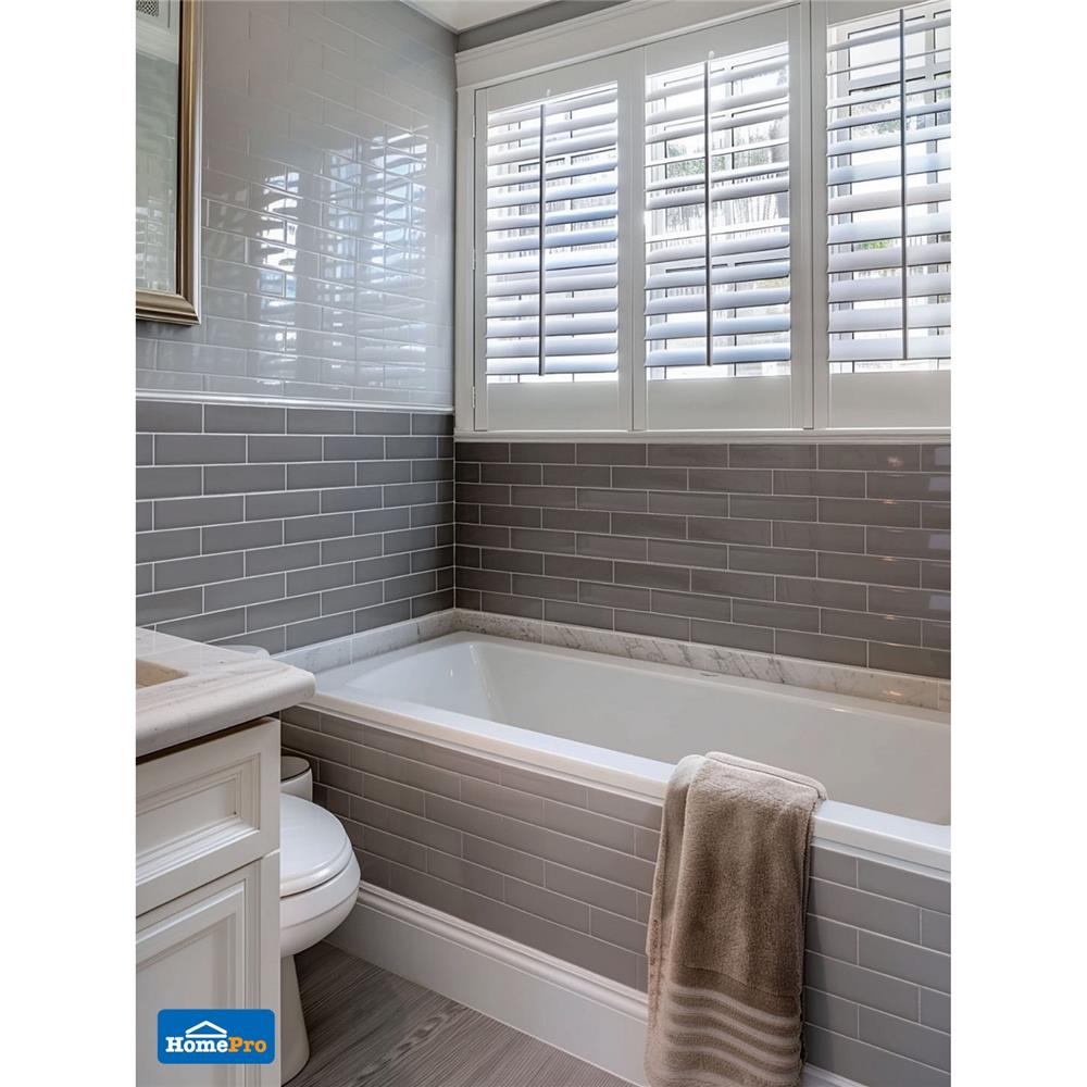 กระเบื้องผนัง 10x30 ซม. TARA กลอสซี่ เทาเข้ม A 0.99 ตร.ม.