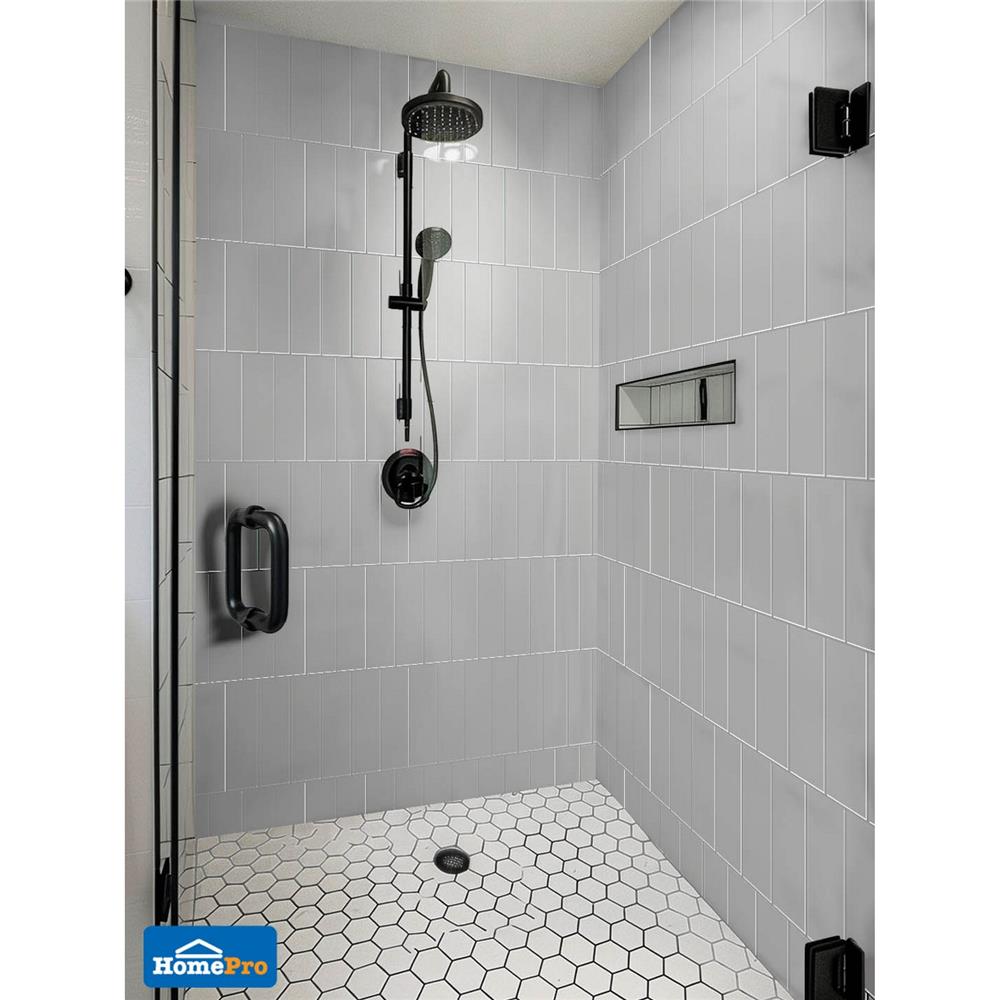 กระเบื้องผนัง 10x30 ซม. TARA กลอสซี่ เทาอ่อน A 0.99 ตร.ม.