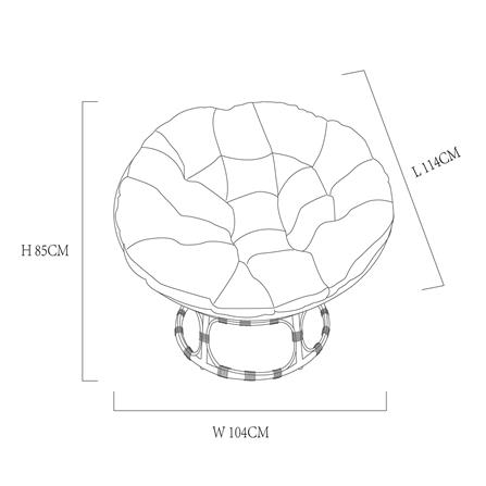 เก้าอี้พักผ่อน FURDINI MOONCHAIR RATTAN สีเบจ_7