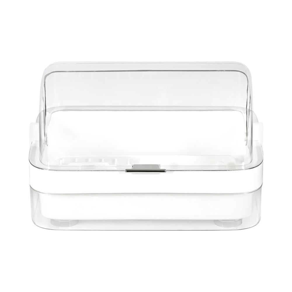 ชั้นคว่ำจานพลาสติกฝาครอบใส KECH IVORY