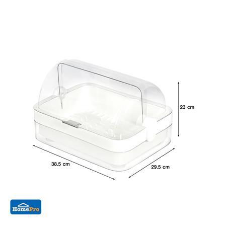 ชั้นคว่ำจานพลาสติกฝาครอบใส KECH IVORY_9