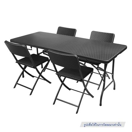 โต๊ะพับอเนกประสงค์ HDPE ME LIVING 180 ซม. สีดำ_5