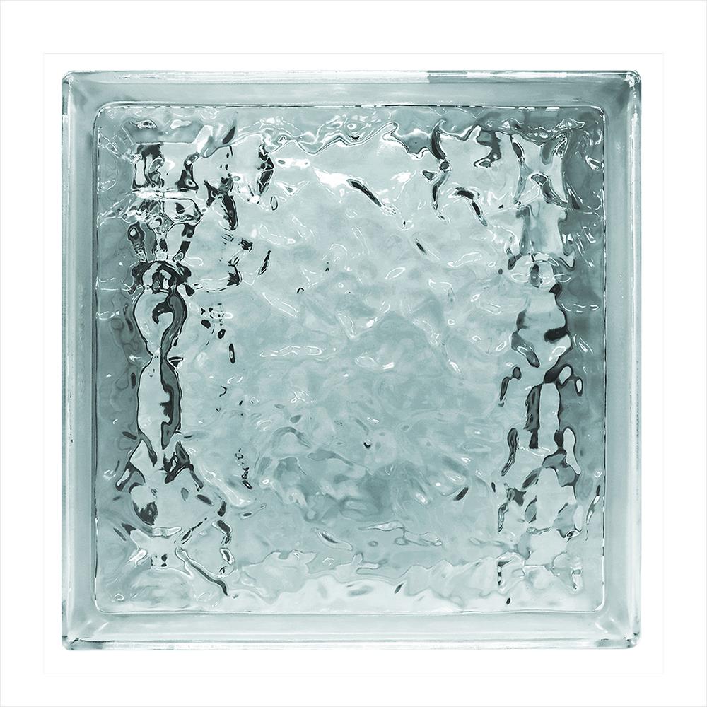 อิฐแก้ว 24x24x8 ซม. ช้างแก้ว แก้วประดับฟ้า สีใส