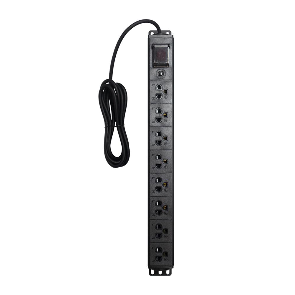 รางปลั๊กไฟตู้ RACK 8 ช่อง 1 สวิตซ์ GLINK GPDU-09K 2 ม.