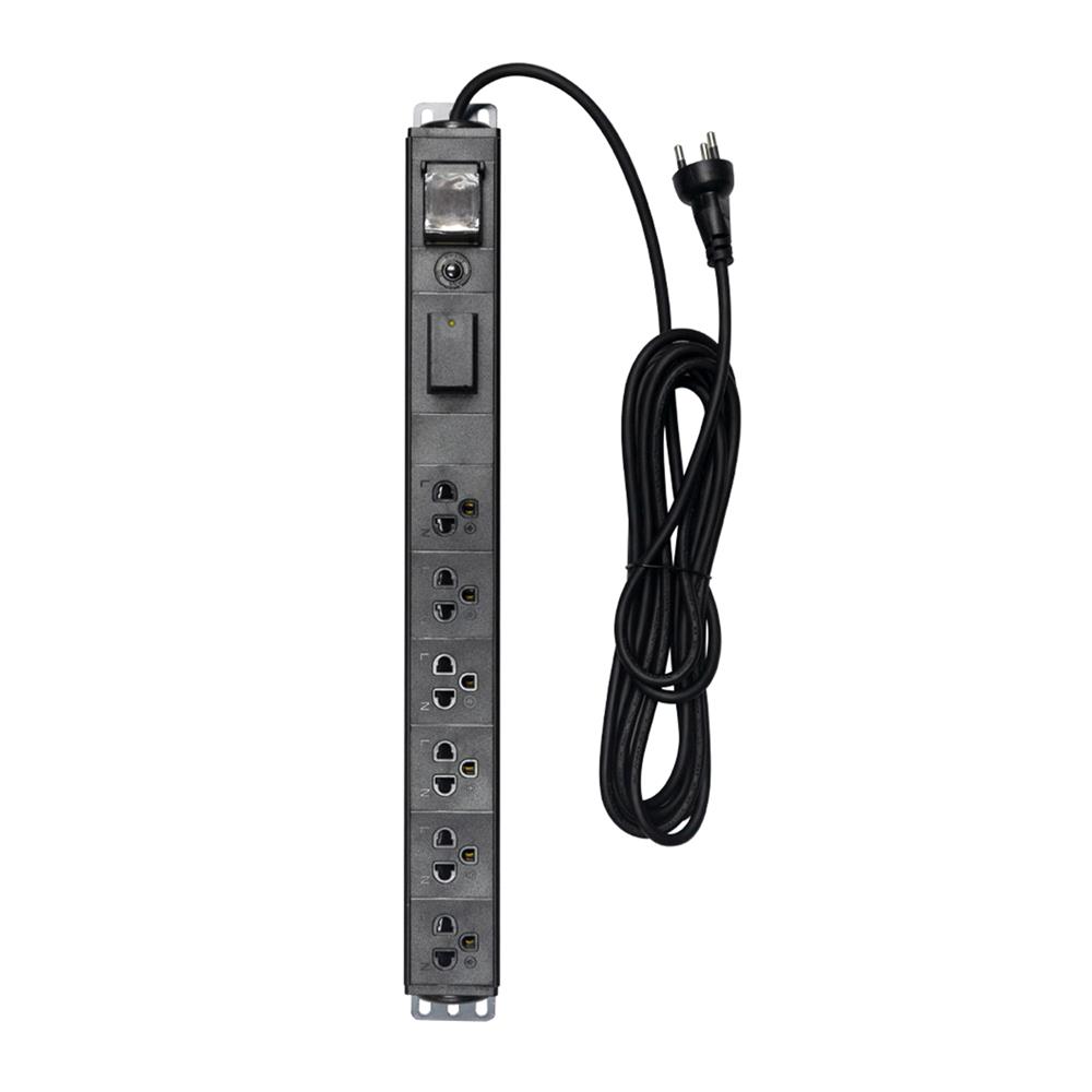 รางปลั๊กไฟตู้ RACK 6 ช่อง 1 สวิตซ์ GLINK GPDU-08K 5 ม.