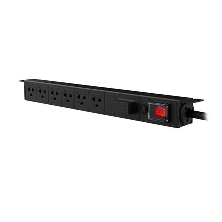 รางปลั๊กไฟตู้ RACK 6 ช่อง 1 สวิตซ์ GLINK GPDU-08K 5 ม._2