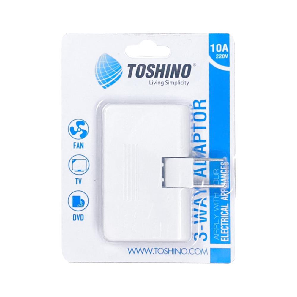 ปลั๊กแปลงพับ 2 ขาแบน 3 ทาง TOSHINO TN-335