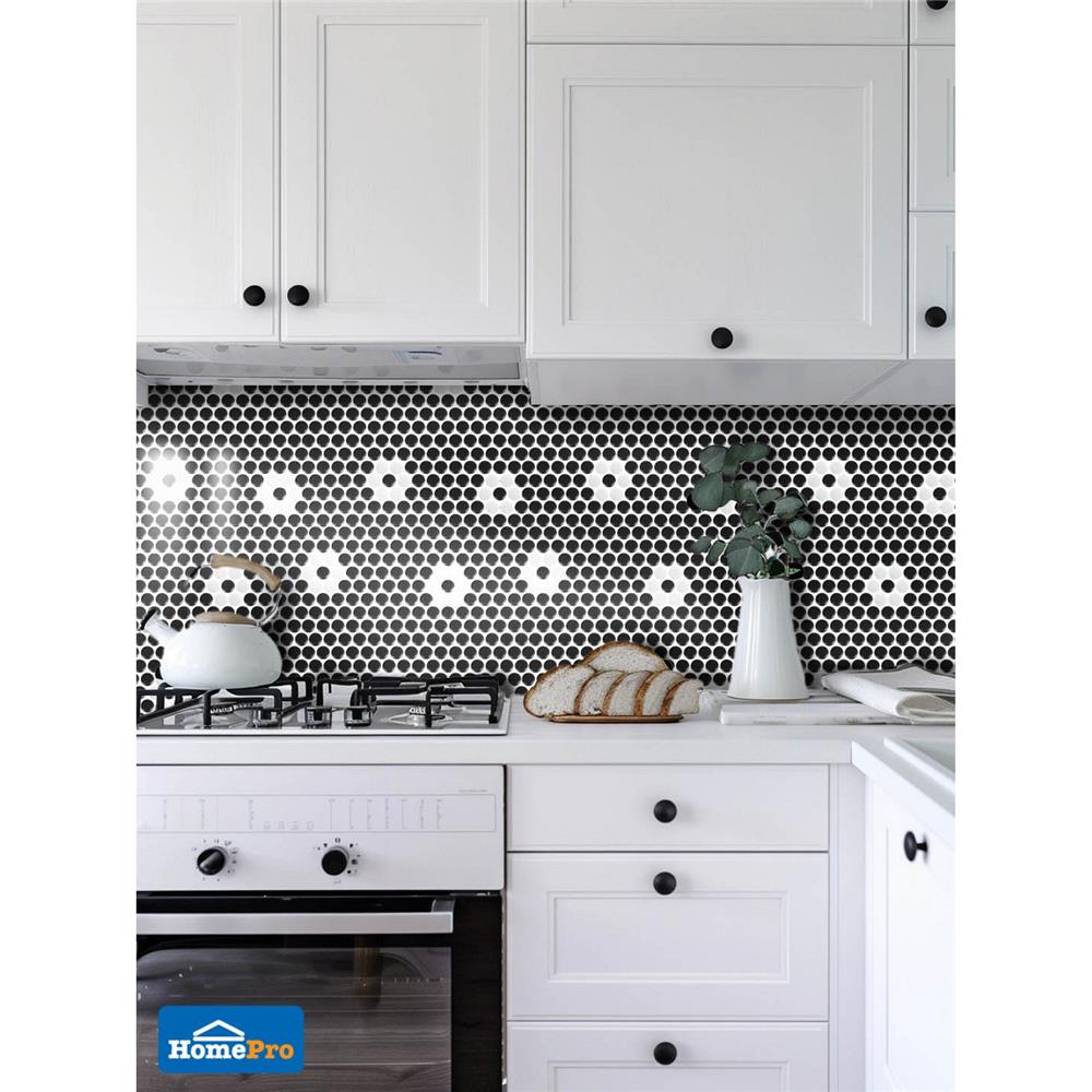 โมเสคพอร์ซเลน 30x30 ซม. GLASCERA ราวนด์ แพทเทิร์น 4 สีทูโทน