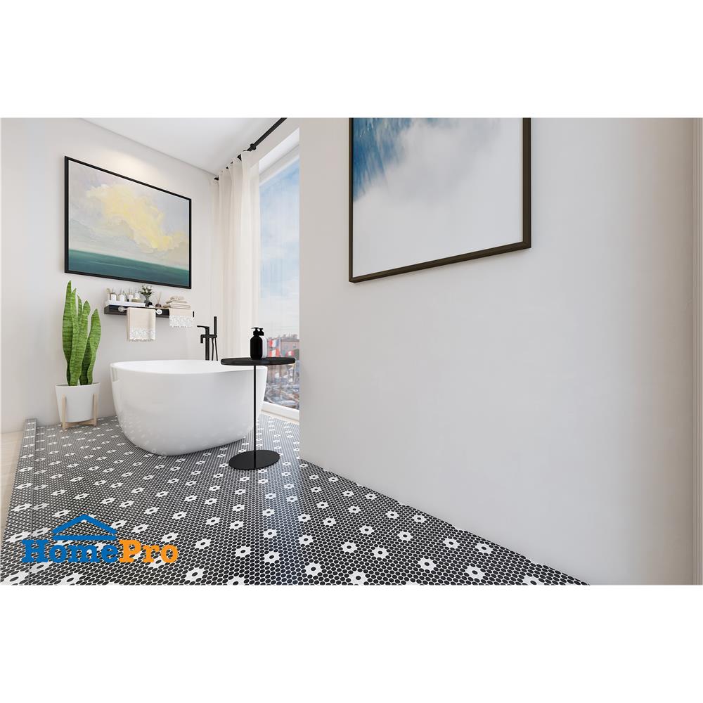 โมเสคพอร์ซเลน 30x30 ซม. GLASCERA ราวนด์ แพทเทิร์น 4 สีทูโทน