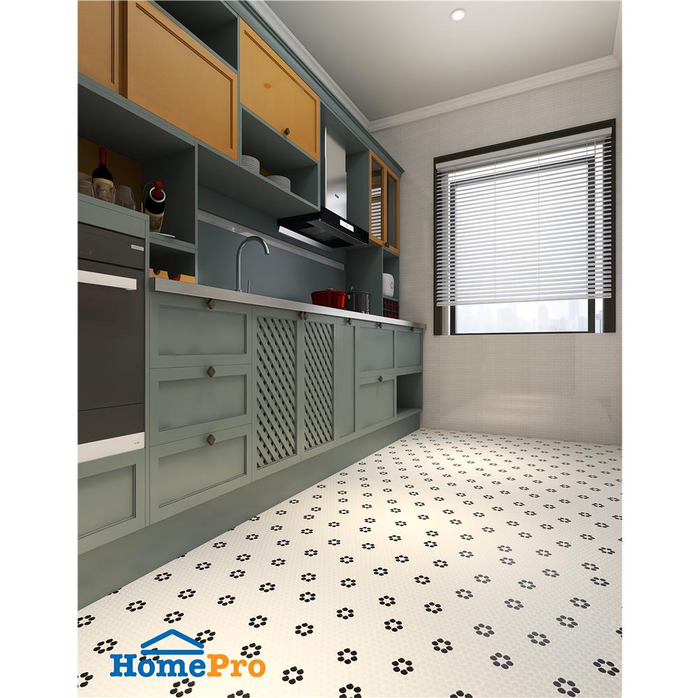 โมเสคพอร์ซเลน 30x30 ซม. GLASCERA ราวนด์ แพทเทิร์น 3 สีทูโทน