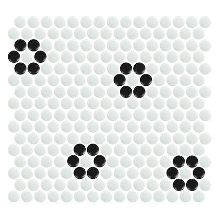 โมเสคพอร์ซเลน 30x30 ซม. GLASCERA ราวนด์ แพทเทิร์น 3 สีทูโทน_0