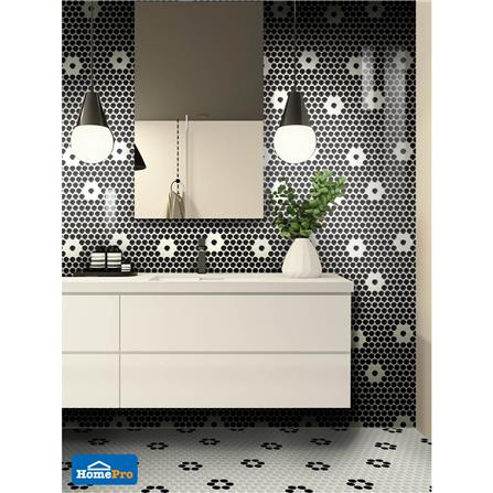 โมเสคพอร์ซเลน 30x30 ซม. GLASCERA ราวนด์ แพทเทิร์น 3 สีทูโทน_1