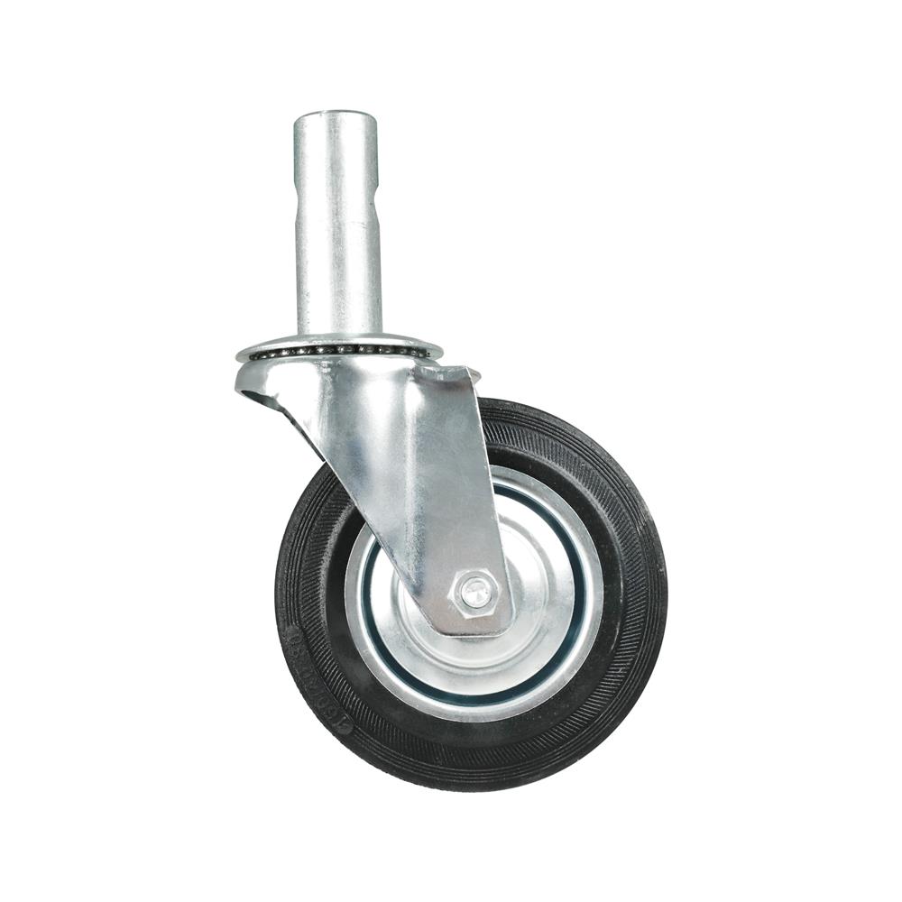 ลูกล้อนั่งร้านยาง DEXZON เดือยหมุน ไม่มีเบรก 6 นิ้ว สีดำ