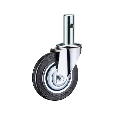 ลูกล้อนั่งร้านยาง DEXZON เดือยหมุน ไม่มีเบรก 6 นิ้ว สีดำ_1