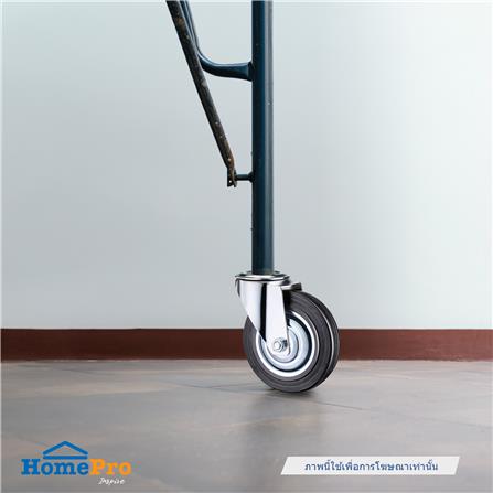 ลูกล้อนั่งร้านยาง DEXZON เดือยหมุน ไม่มีเบรก 6 นิ้ว สีดำ_3