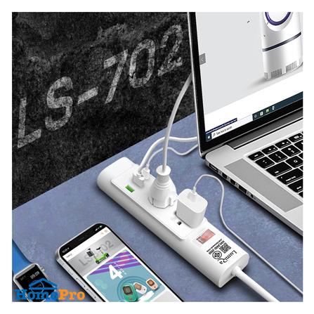 รางปลั๊กไฟ 2 ช่อง 1 สวิตช์ 2 USB 1 TYPE C LUMIRA LS-702 2 ม._3