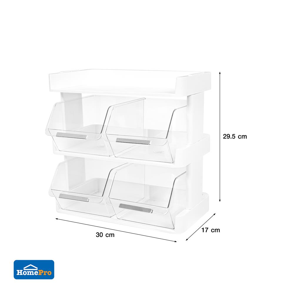 ชั้นวางของ 3 ชั้น STACKO MILD 30x17x29.5 ซม. สีขาว