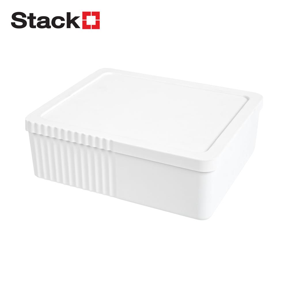 กล่องเก็บของมีฝา STACKO MILD 26.3x21.8x8.9 ซม. สีขาว_1