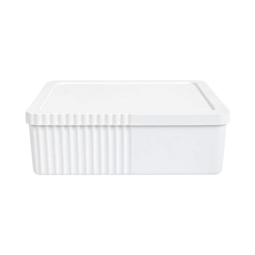 กล่องเก็บของมีฝา STACKO MILD 26.3x21.8x8.9 ซม. สีขาว