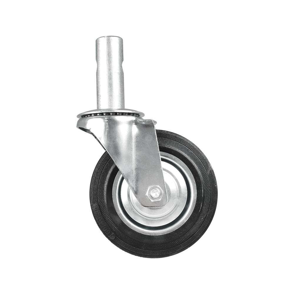 ลูกล้อนั่งร้านยาง DEXZON เดือยหมุน ไม่มีเบรก 8 นิ้ว สีดำ