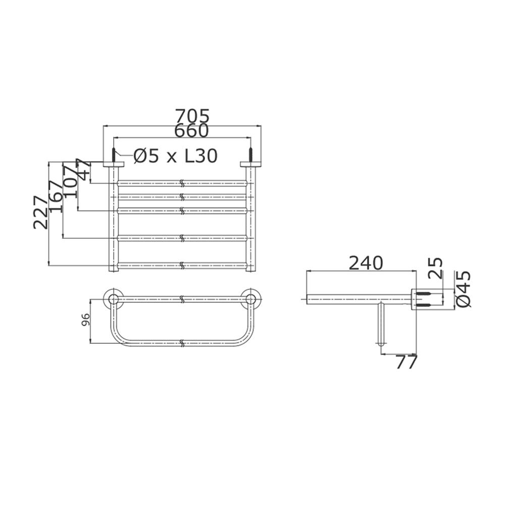 ราวแขวนผ้า TOTO TTAR710K สีโครม