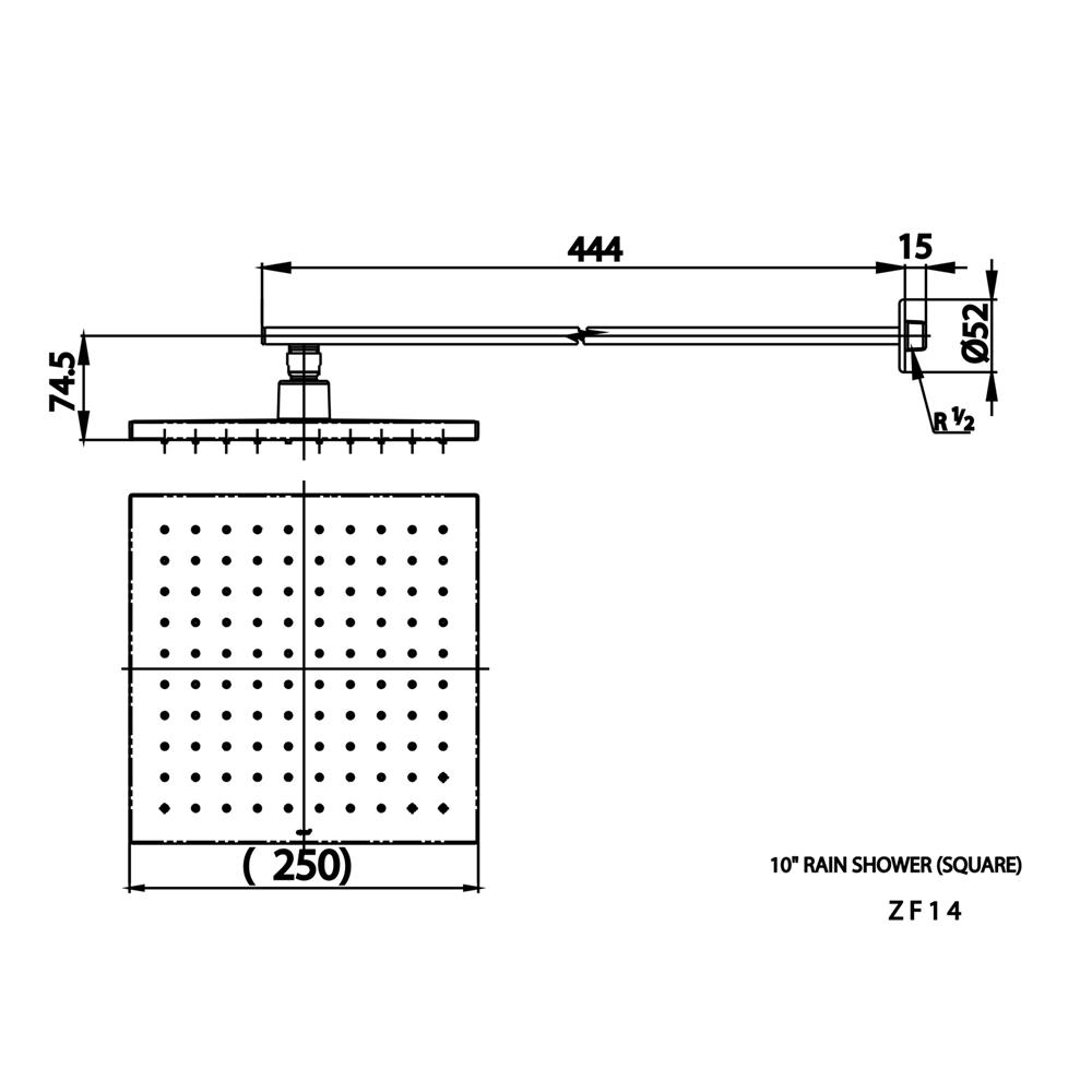 ฝักบัวก้านแข็ง COTTO ZF14 สีโครม