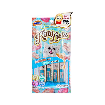 ขนมแมวเลีย NOVEE SALMON TUNA FLAVOR 15 ก. แพ็ก 4 ชิ้น_0