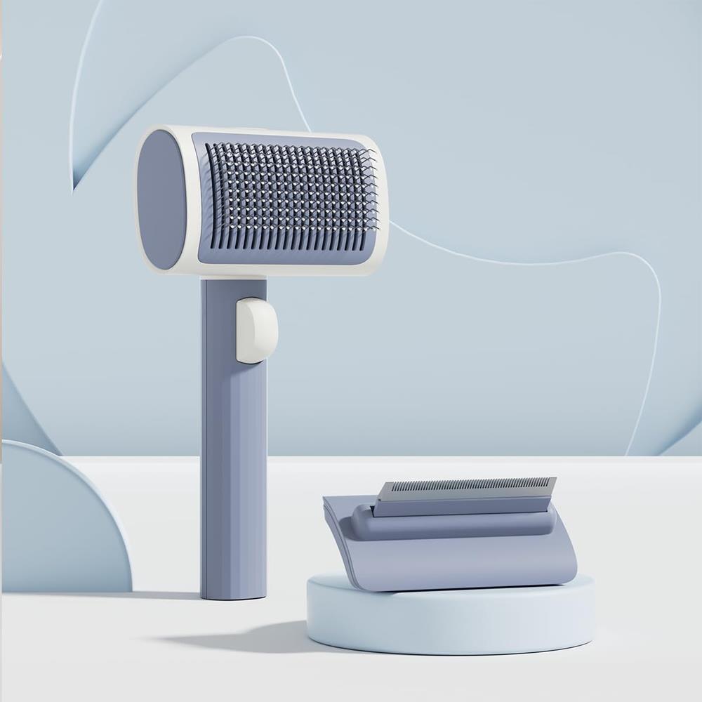 หวีแปรงขนสัตว์เลี้ยง 2-IN-1 VOOCOO สีฟ้า