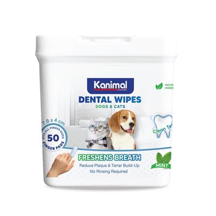 ผ้าเปียกเช็ดฟันสัตว์เลี้ยง KANIMAL 50 แผ่น_0