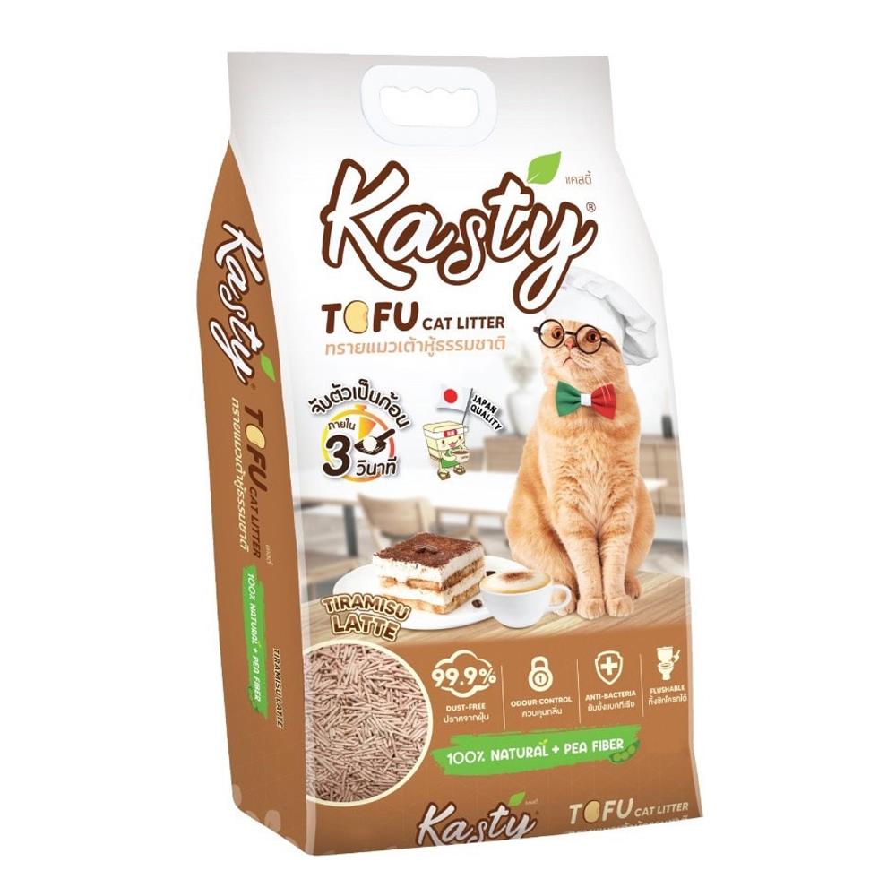 ทรายแมวเต้าหู้ KASTY TOFU CAT LITTER กลิ่นทีรามิสุ ลาเต้ 20 ลิตร