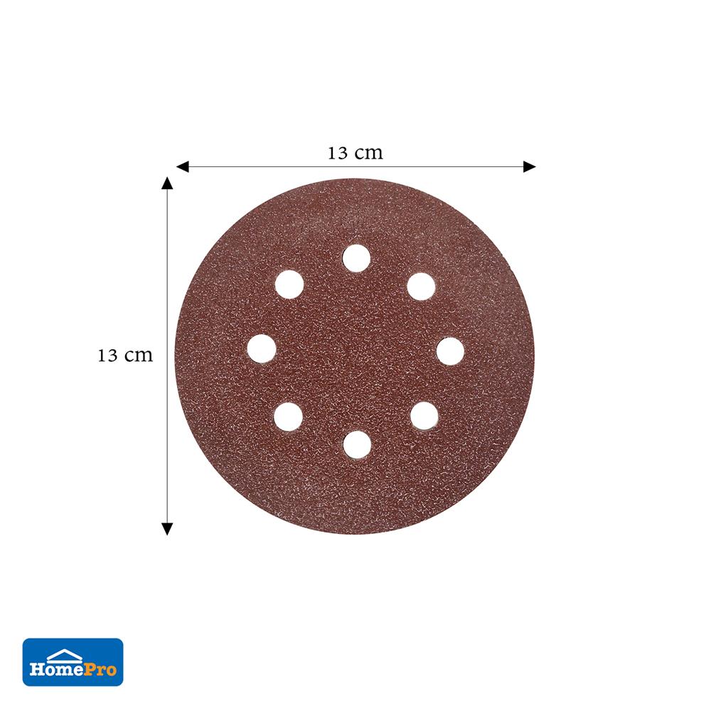 กระดาษทรายกลมสักหลาด เบอร์ 80 MATALL 5 นิ้ว 8 รู แพ็ก 5 ชิ้น