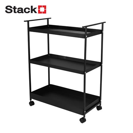 ชั้นวางของ 3 ชั้น มีล้อ STACKO NEAT 61.1x30.2x81 ซม. สีดำ_0