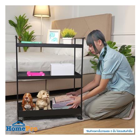 ชั้นวางของ 3 ชั้น มีล้อ STACKO NEAT 61.1x30.2x81 ซม. สีดำ_4