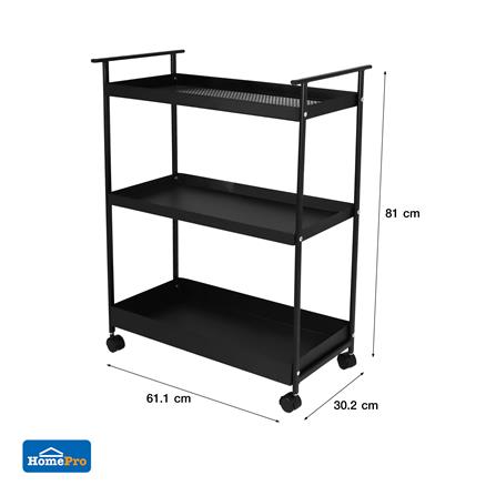 ชั้นวางของ 3 ชั้น มีล้อ STACKO NEAT 61.1x30.2x81 ซม. สีดำ_6