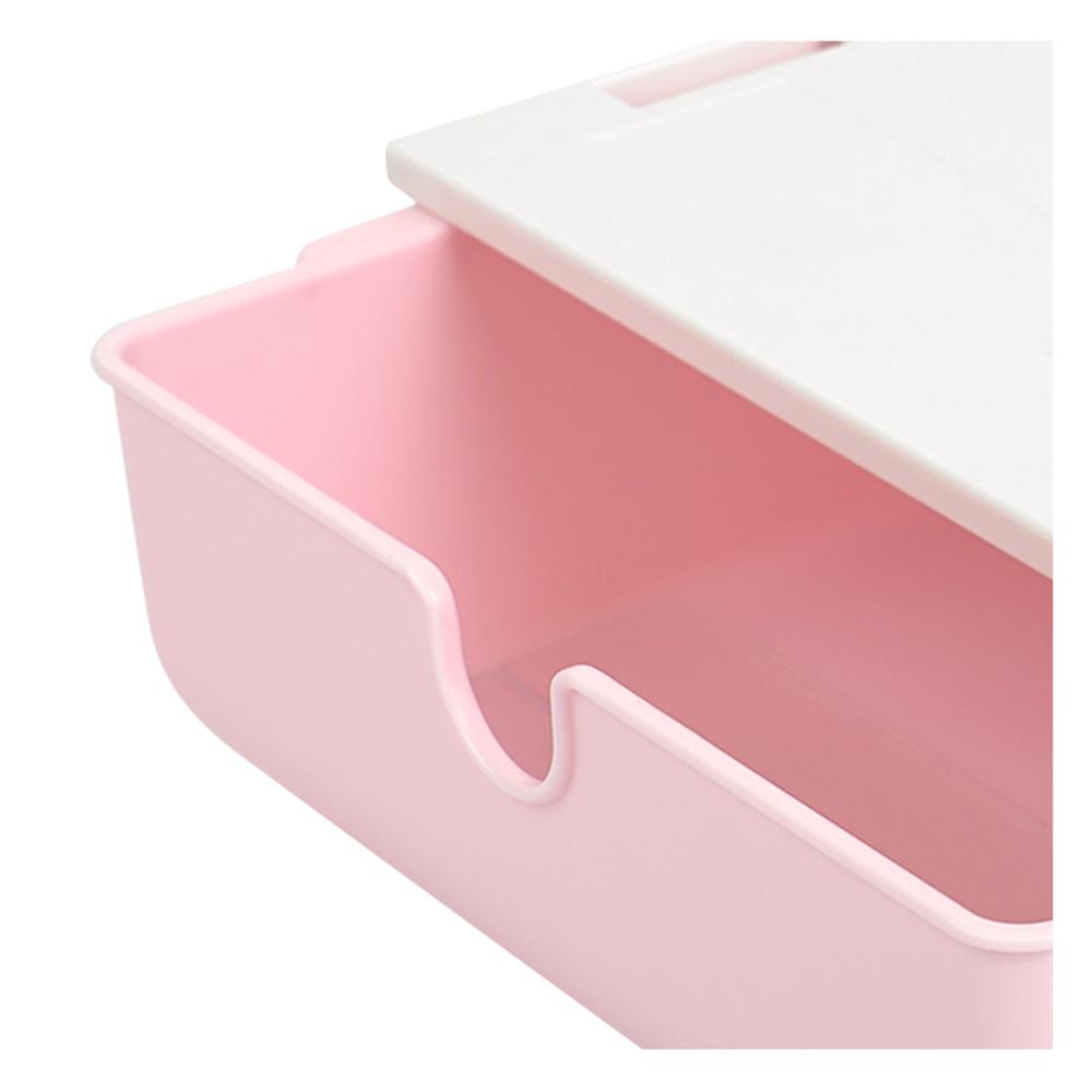 กล่องลิ้นชักใต้โต๊ะ STACKO SIZE S 23.5x19.8x7.1 ซม. สีชมพู