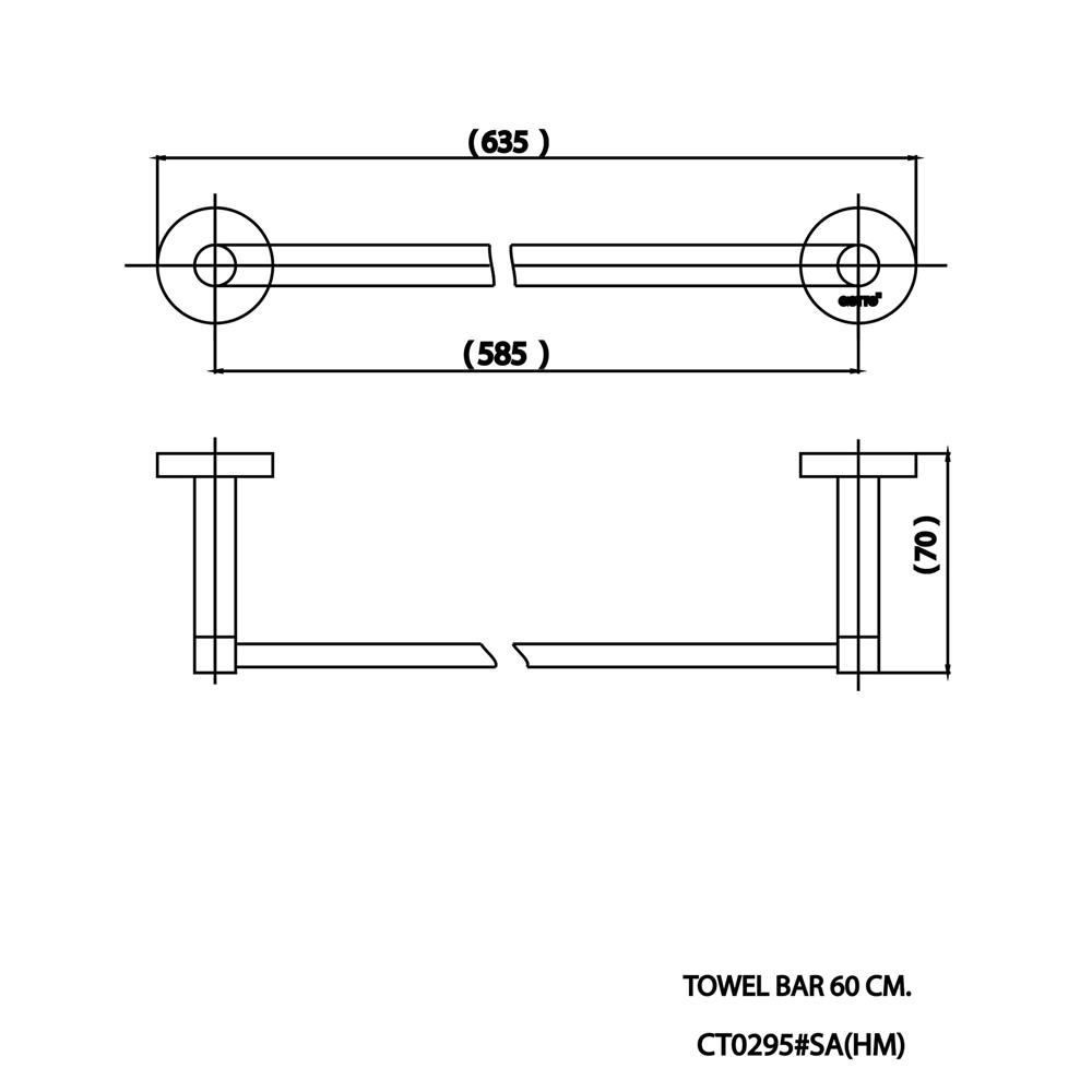 ราวแขวนผ้า COTTO CT0295SA(HM) 60 ซม. สเตนเลส