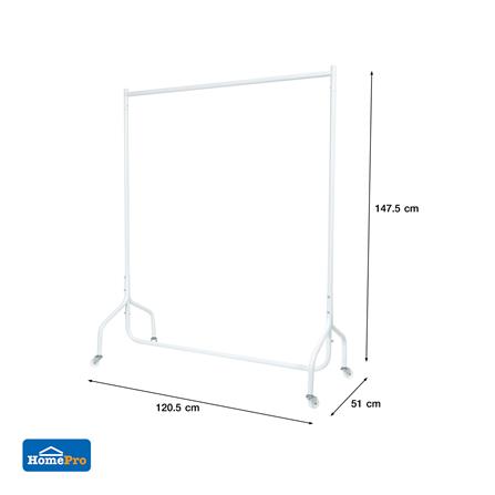 ราวแขวนผ้าราวเดี่ยว PLIM EVE 120.5 ซม. สีขาว_7