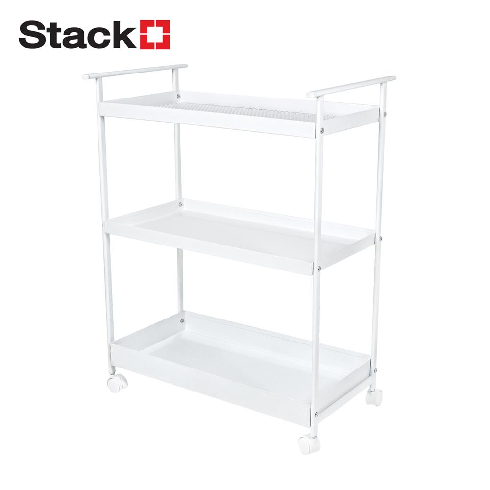 ชั้นวางของ 3 ชั้น มีล้อ STACKO NEAT 61.1x30.2x81 ซม. สีขาว_1