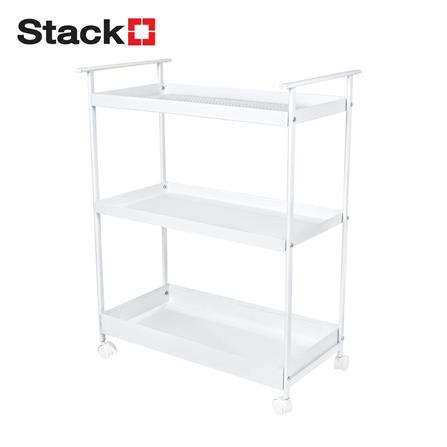 ชั้นวางของ 3 ชั้น มีล้อ STACKO NEAT 61.1x30.2x81 ซม. สีขาว_0