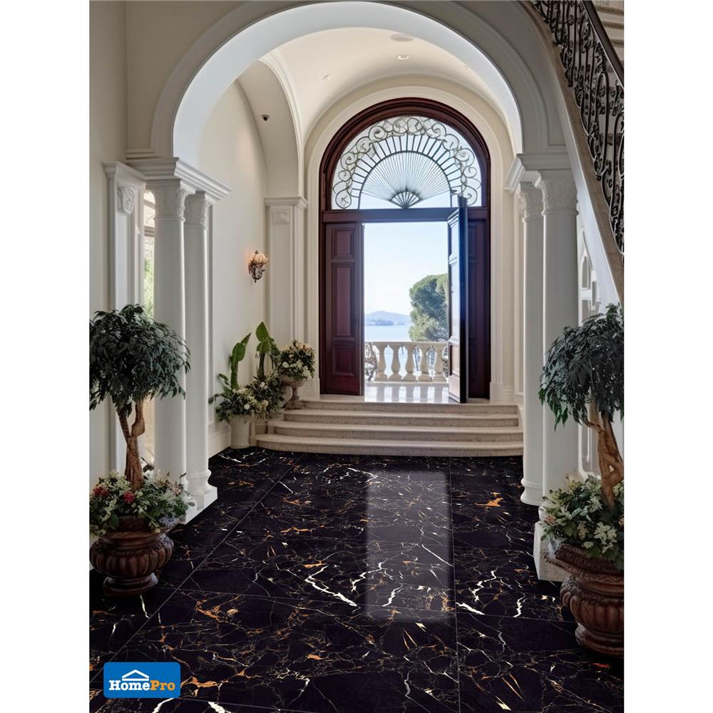 กระเบื้องพื้นพอร์ซเลน 80x160 ซม. TARA โอนิกซ์ แบล็ค 2.56 ตร.ม.