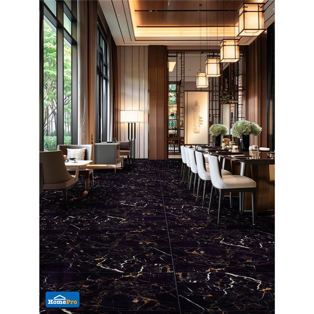 กระเบื้องพื้นพอร์ซเลน 80x160 ซม. TARA โอนิกซ์ แบล็ค 2.56 ตร.ม.