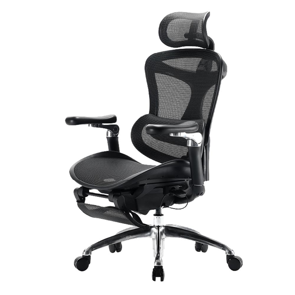 เก้าอี้สุขภาพมีที่พักขา WORK STATION MODEL-E F029 สีดำ