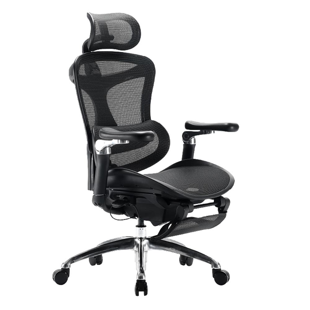 เก้าอี้สุขภาพมีที่พักขา WORK STATION MODEL-E F029 สีดำ