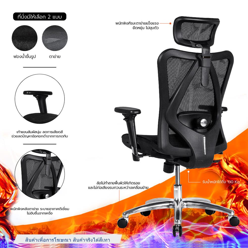 เก้าอี้สุขภาพ WORK STATION MODEL-M NYLON สีเทา