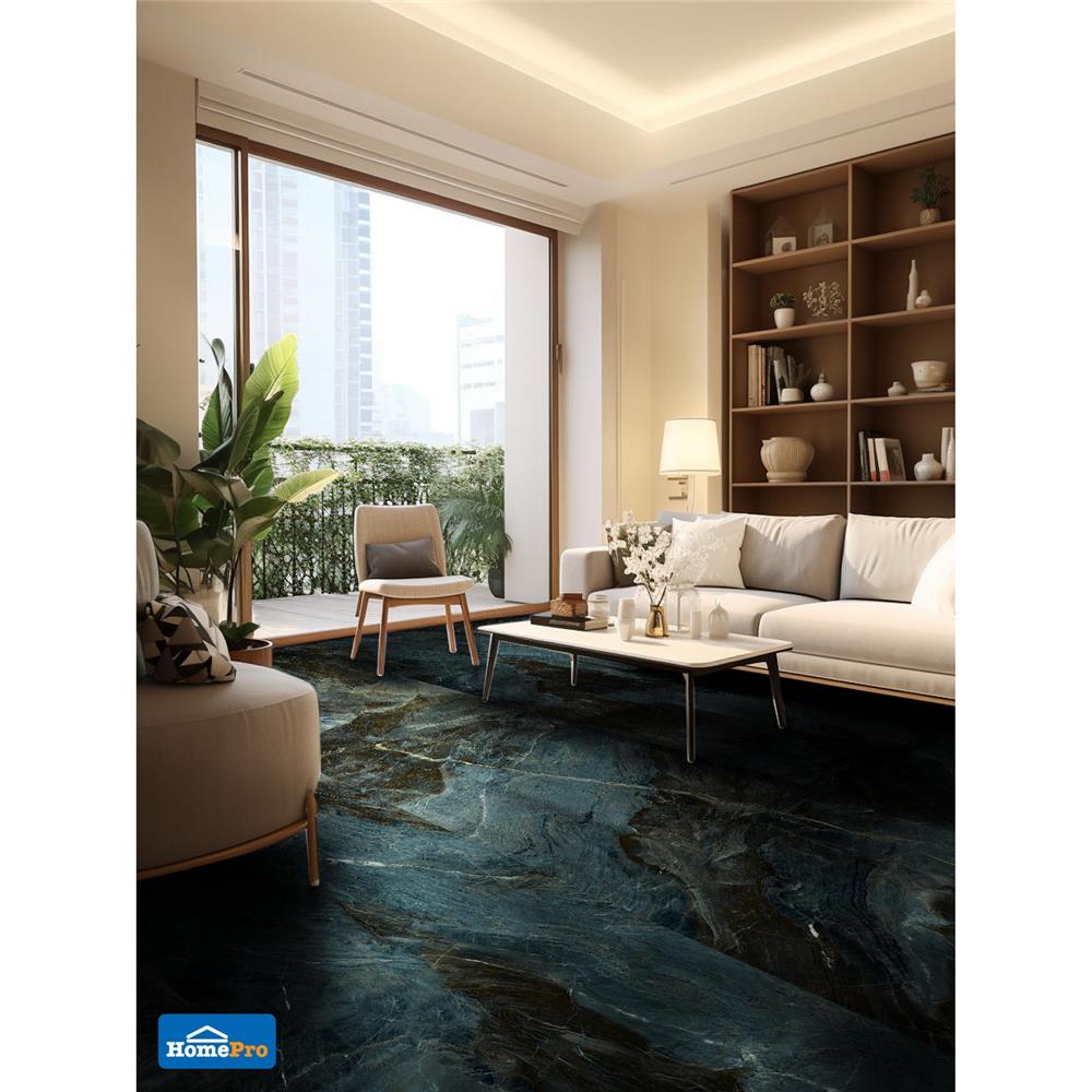 กระเบื้องพื้นพอร์ซเลน 80x160 ซม. TARA ลาริมาร์ น้ำเงิน 2.56 ตร.ม.