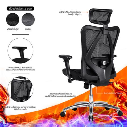 เก้าอี้สุขภาพ WORK STATION MODEL-M F029 FOAM สีดำ_6