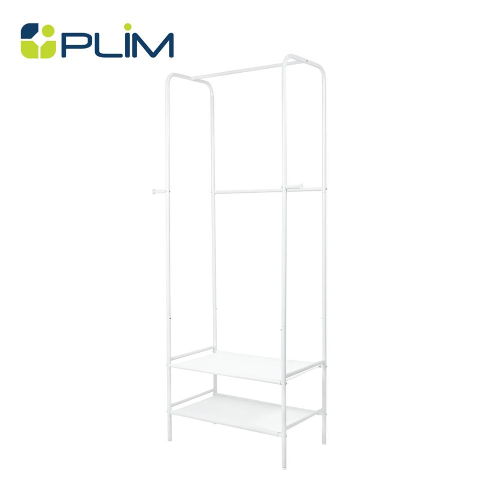ราวแขวนผ้าพร้อมชั้นวางของ 2 ชั้น PLIM MIKA 79 ซม. สีขาว_0