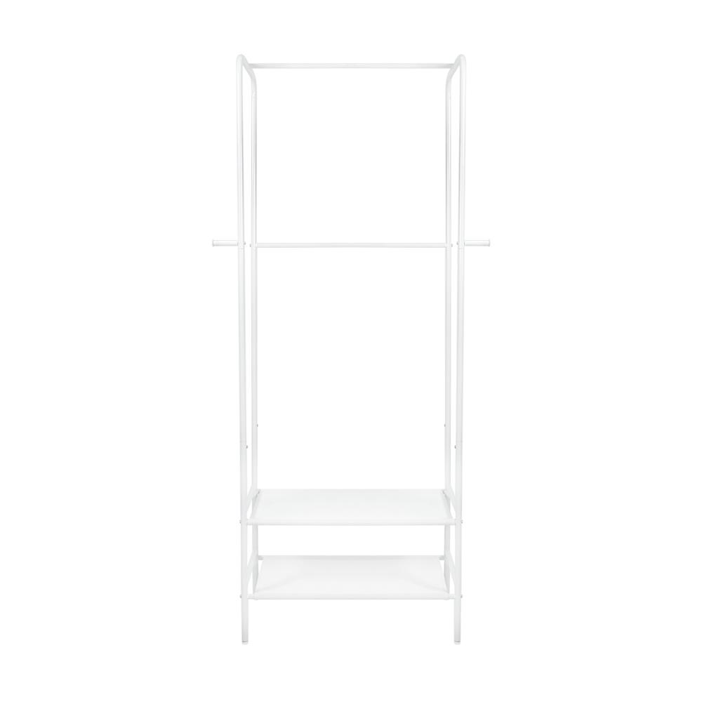 ราวแขวนผ้าพร้อมชั้นวางของ 2 ชั้น PLIM MIKA 79 ซม. สีขาว