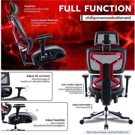 เก้าอี้สุขภาพ WORK STATION MODEL-S สีดำ/เงิน_3